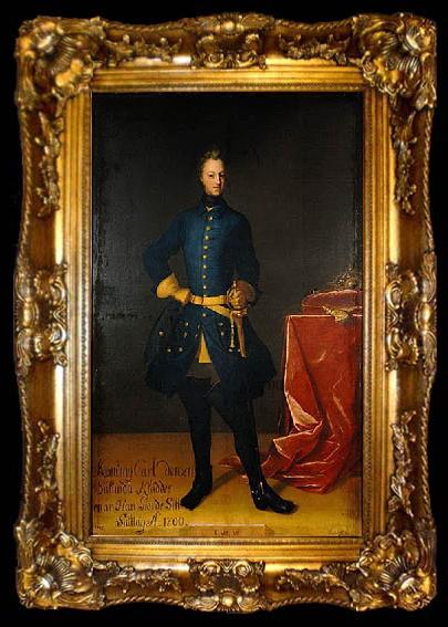 framed  david von krafft Karl XII, 1682-1718, kung av Sverige, pfalzgreve av Zweibrecken, ta009-2